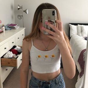 Brandy white flower tank